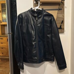 Stylish black leather jacket